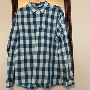 Lands’ End Sail Rigger Oxford, Blue Traditional Fit XL 17-17 1/2